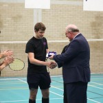 Ben receiving an award from Portsmouth College