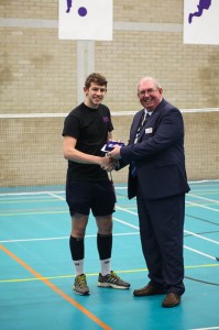 Ben receiving an award from Portsmouth College